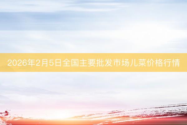 2026年2月5日全国主要批发市场儿菜价格行情