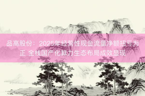品高股份：2025年经营性现金流量净额扭亏为正 全栈国产化算力生态布局成效显现