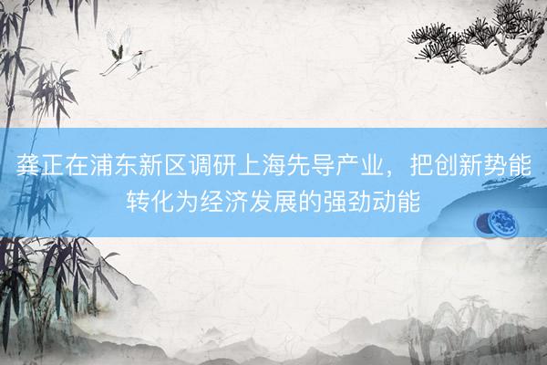 龚正在浦东新区调研上海先导产业，把创新势能转化为经济发展的强劲动能
