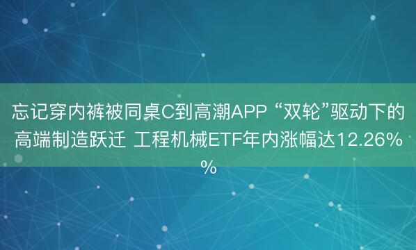 忘记穿内裤被同桌C到高潮APP “双轮”驱动下的高端制造跃迁 工程机械ETF年内涨幅达12.26%