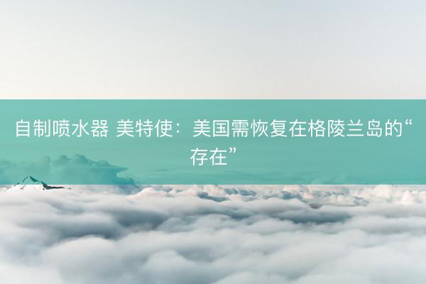 自制喷水器 美特使：美国需恢复在格陵兰岛的“存在”