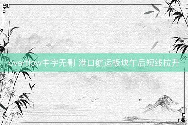 overflow中字无删 港口航运板块午后短线拉升