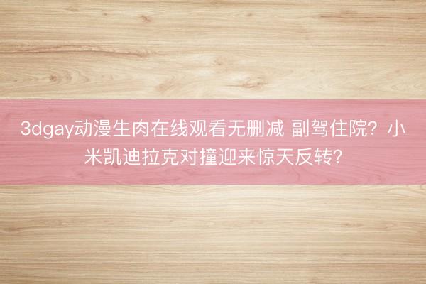 3dgay动漫生肉在线观看无删减 副驾住院？小米凯迪拉克对撞迎来惊天反转？