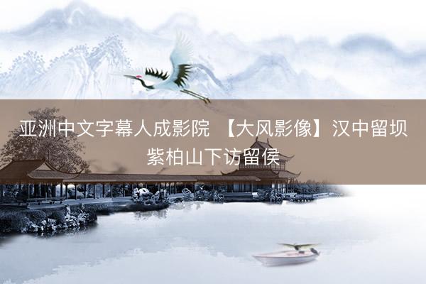 亚洲中文字幕人成影院 【大风影像】汉中留坝紫柏山下访留侯