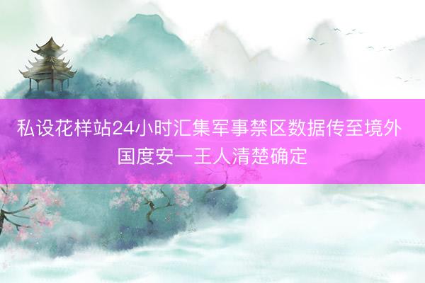 私设花样站24小时汇集军事禁区数据传至境外 国度安一王人清楚确定