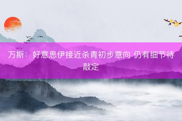 万斯：好意思伊接近杀青初步意向 仍有细节待敲定