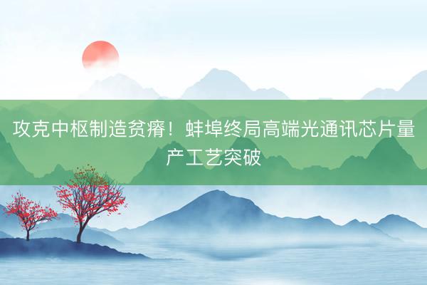 攻克中枢制造贫瘠！蚌埠终局高端光通讯芯片量产工艺突破