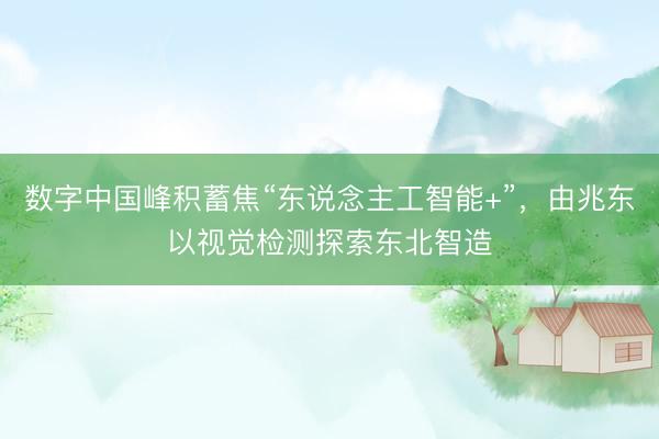 数字中国峰积蓄焦“东说念主工智能+”,由兆东以视觉检测探索东北智造