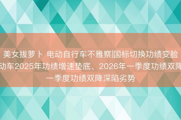 美女拔萝卜 电动自行车不雅察|国标切换功绩变脸？爱玛电动车2025年功绩增速垫底、2026年一季度功绩双降深陷劣势