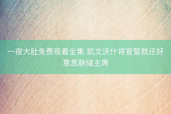 一夜大肚免费观看全集 凯文沃什将宣誓就任好意思联储主席