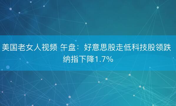 美国老女人视频 午盘:好意思股走低科技股领跌 纳指下降1.7%