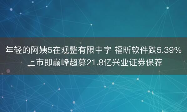 年轻的阿姨5在观整有限中字 福昕软件跌5.39% 上市即巅峰超募21.8亿兴业证券保荐