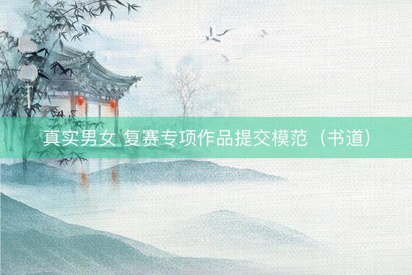 真实男女 复赛专项作品提交模范（书道）