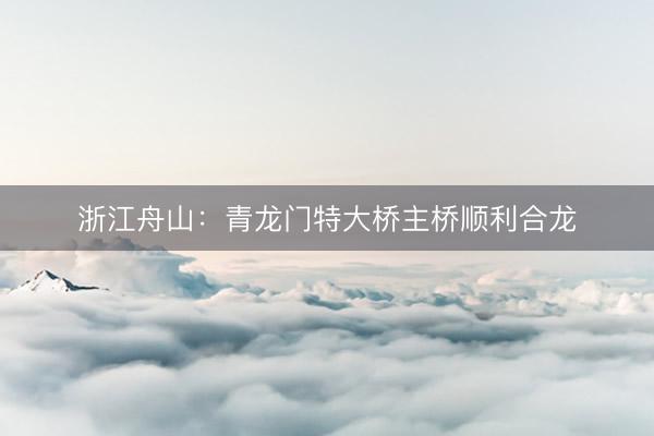 浙江舟山：青龙门特大桥主桥顺利合龙
